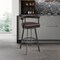 Armen Living Nolagam Swivel Counter Stool in Brown Metal with Brown Faux Leather 840254335592 - alternate 3